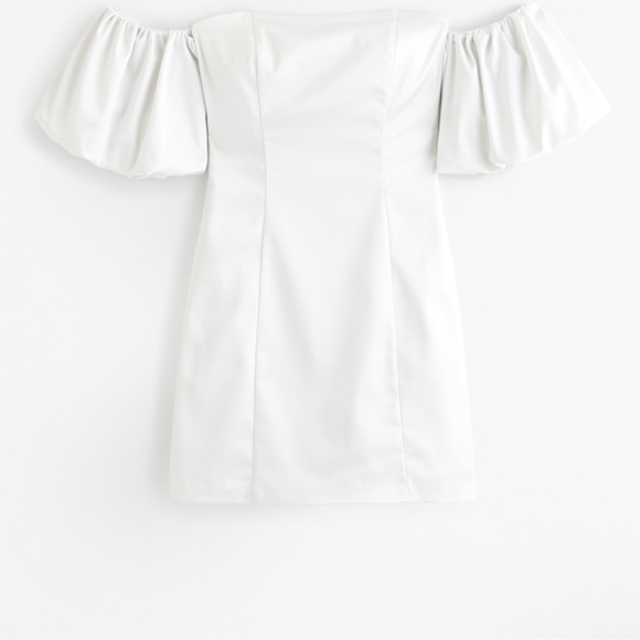 Abercrombie & Fitch White Puff Sleeve Bodycon Dress - Picture 5 of 5